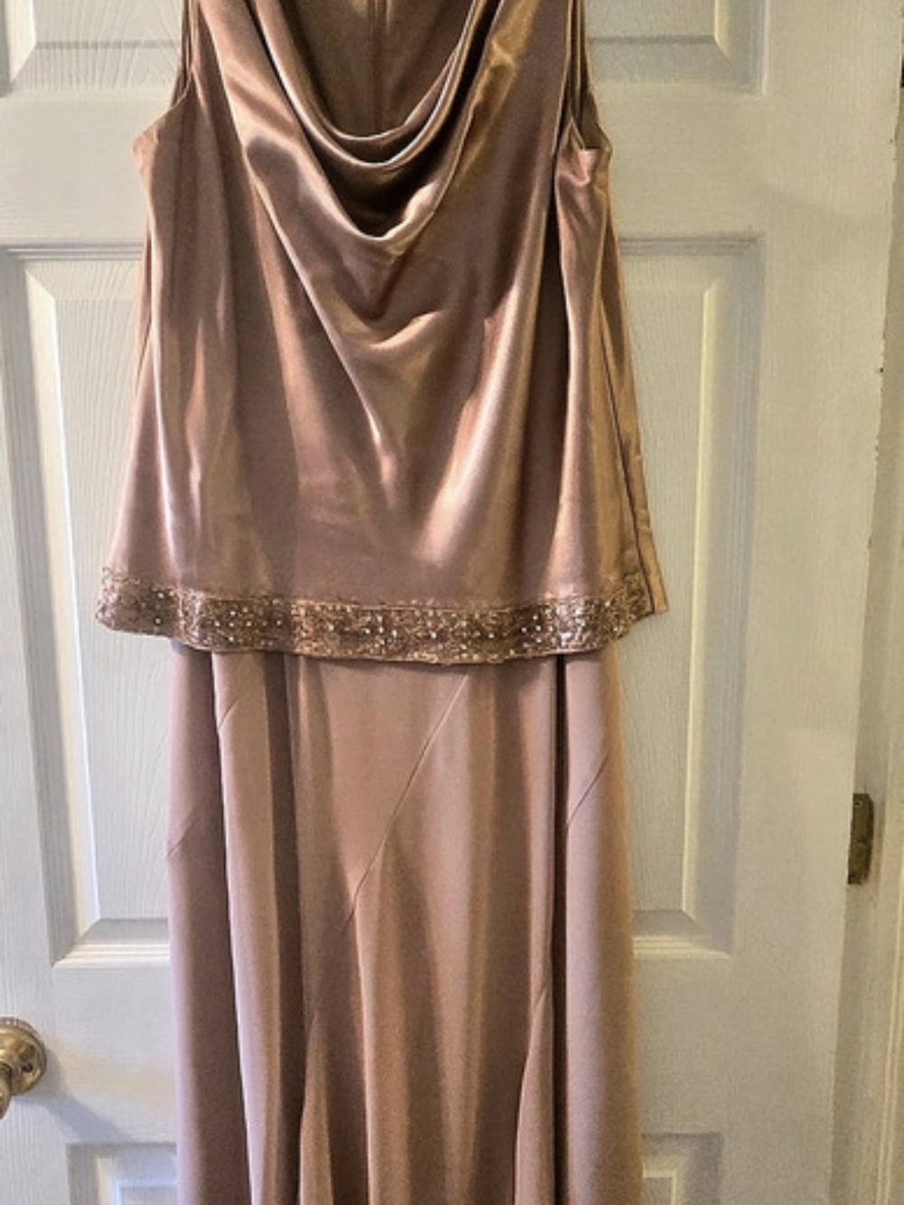 Para Satin-Look Draped Maxi Dress Pink Size 12 Like New